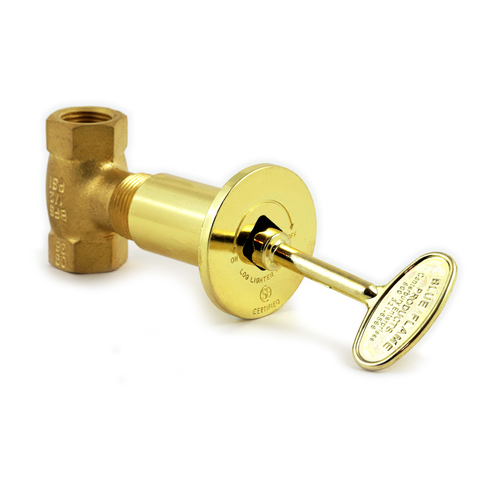 GAS VALVE AND KEY COMBO FOR FIREPLACE GAS LOG FIRE PIT 