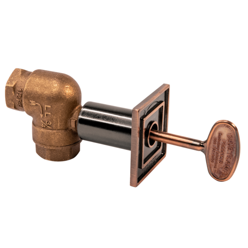 3/4" Square Flange Angle Valve Kit - 300,000 BTU - Rubbed Bronze